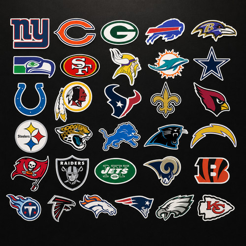 50pcs nfl team logo waterproof - 50pcs,